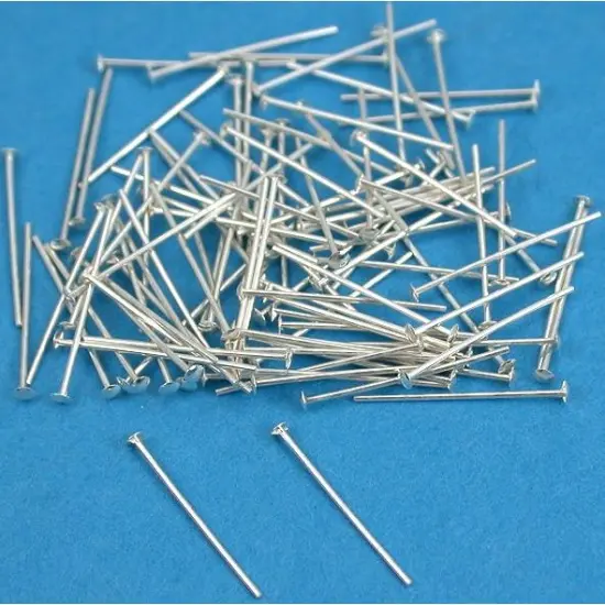 100 Sterling Silver Headpins Head Pins 26 ga. 1/2 Inch {1}