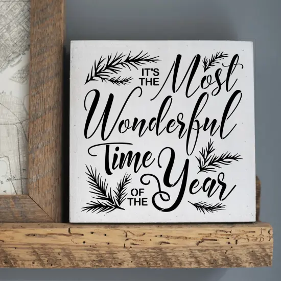 It's the Most Wonderful Time of the Year Embossing 12 x 12 Stencil | FS092 by Designer Stencils | Word & Phrase Stencils | Reusable Stencils for Painting on Wood, Wall, Tile, Canvas, Paper, Fabric, Furniture, Floor | Stencil for Home Makeover {4}