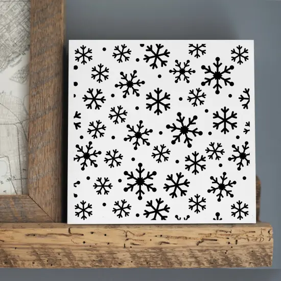 Snowflakes Allover Embossing 12 x 12 Stencil | FS117 by Designer Stencils | Pattern Stencils | Reusable Stencils for Painting on Wood, Wall, Tile, Canvas, Paper, Fabric, Furniture, Floor | Try Instead of a Wallpaper | Easy to Use & Clean {5}