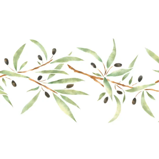 Olive Branch Wall Stencil | 2071 by Designer Stencils | Animal & Nature Stencils | Reusable Art Craft Stencils for Painting on Walls, Canvas, Wood | Reusable Plastic Paint Stencil for Home Makeover | Easy to Use & Clean Art Stencil {2}