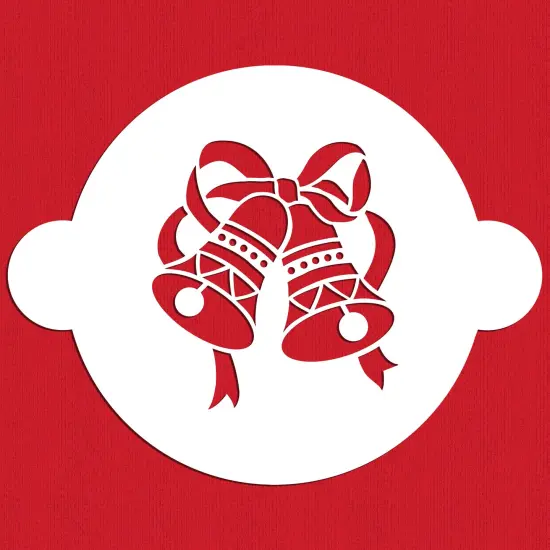 Bells Cake Stencil | C094 by Designer Stencils | Cake Decorating Tools | Baking Stencils for Royal Icing, Airbrush, Dusting Powder | Reusable Plastic Food Grade Stencil for Cakes | Easy to Use & Clean Cake Stencil {1}