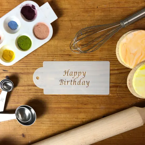 Happy Birthday Business Card Cookie Stencil | C213 by Designer Stencils | Cookie Decorating Tools | {3}