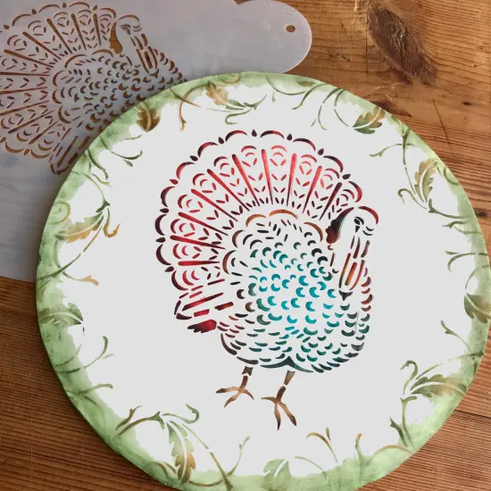 Feathered Turkey Cake & Pie Stencil | C1044 by Designer Stencils | Cake Decorating Tools | Baking Stencils for Royal Icing, Airbrush, Dusting Powder | Reusable Plastic Food Grade Stencil for Cakes | Easy to Use & Clean Cake Stencil {2}