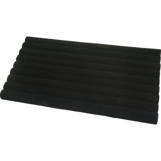 2 Black Velvet Ring Display & Acrylic Lid Travel Tray {2}