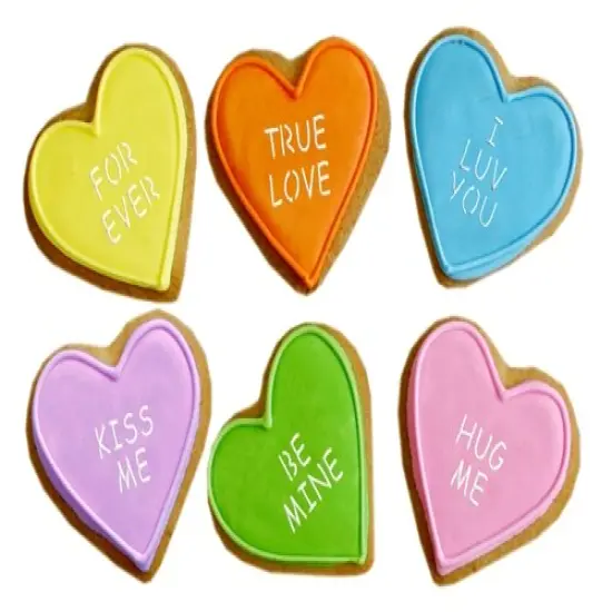 Large Candy Heart Sayings Cookie Stencils | C251 by Designer Stencils | Cookie Decorating Tools | Baking Stencils for Royal Icing, Airbrush, Dusting Powder | Reusable Plastic Food Grade Stencil for Cookies | Easy to Use & Clean Cookie Stencil {3}