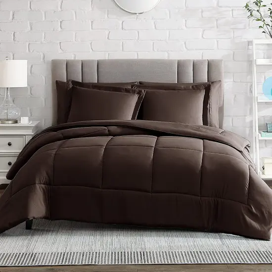 American Home Collection Down Alternative Comforter Set Extra Warm and Soft Chocolate Brown {1}
