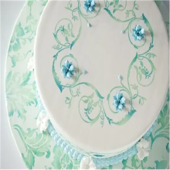 Flower Scroll Cake Stencil Top | C169 by Designer Stencils | Cake Decorating Tools | {4}