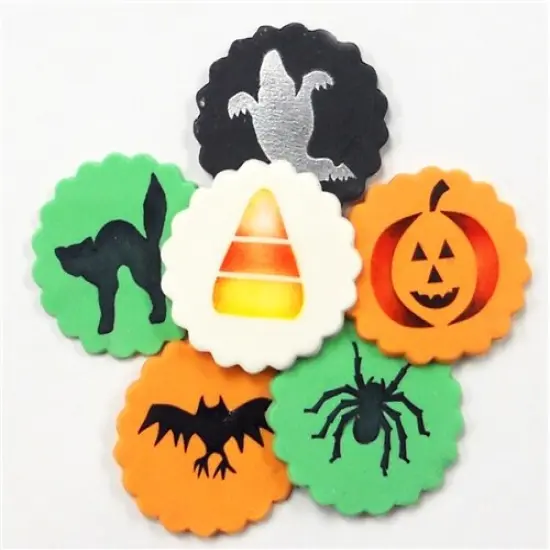 Halloween Cookie & Cupcake Stencil Set: Cat, Candy Corn, Spider, Ghost, Bat, Pumpkin | C065 by Designer Stencils | {2}