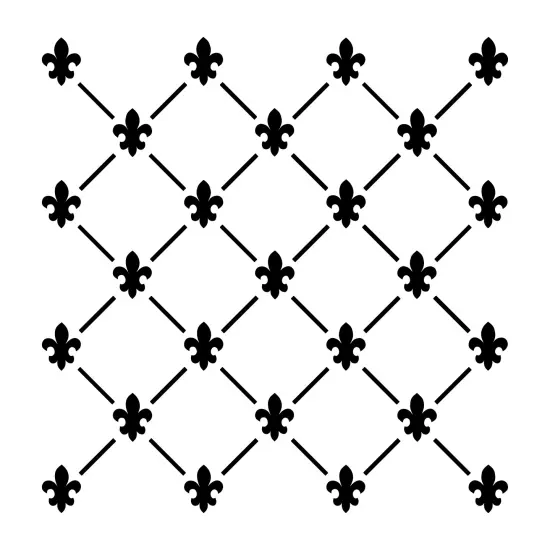 Fleur de Lis All Over Embossing 12 x 12 Stencil | FS116 by Designer Stencils | Pattern Stencils | Reusable Stencils for Painting on Wood, Wall, Tile, Canvas, Paper, Fabric, Furniture, Floor | Try Instead of a Wallpaper | Easy to Use & Clean {1}