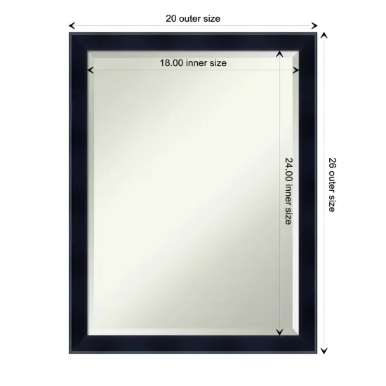 Beveled Wood Bathroom Wall Mirror, Madison Black Frame {1}