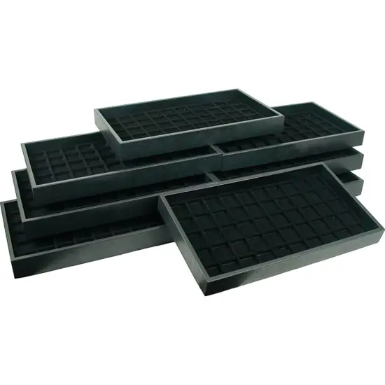 8 Black 50 Slot Jewelry Display Insert & Travel Tray {1}