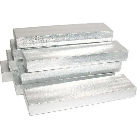 8 Silver Cotton Boxes Jewelry Bracelet Watch Displays 8" {1}