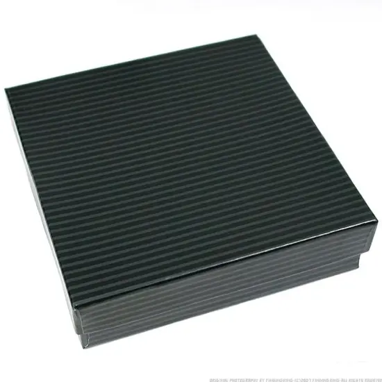 25 Black Pinstripe Cotton Filled Jewelry Gift Box 3.5"x3.5"x1" {1}