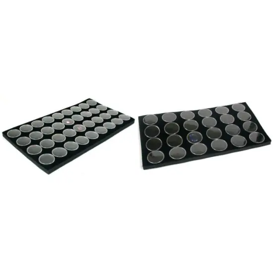 36 & 24 Gem Jar Gemstone Jewelry Storage Display Tray Foam Inserts Kit 2 Pcs {1}