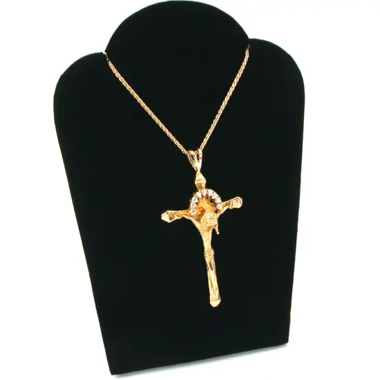 8Pc Necklace Chain Display Pendant Black Velvet Jewelry Set 3 3/4" x 5 1/4" {3}