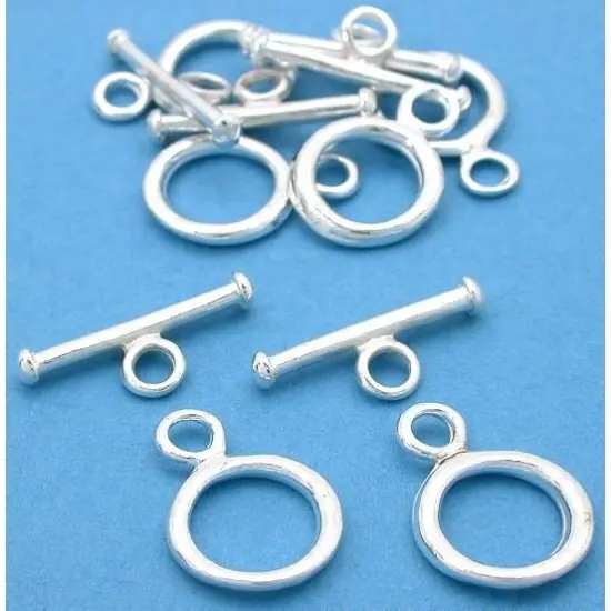 Toggle Clasps Silver Plated Bead Parts 13mm Approx 6 {1}