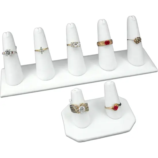 Jewelry Display Set Two 5 Finger 2 Double Ring Lot of 4 {2}