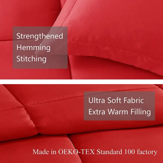 American Home Collection Down Alternative Comforter Set Extra Warm and Soft Red {3}