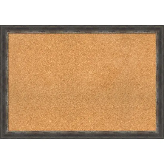 Cork Board, Bark Rustic Char Narrow Frame - Bulletin Board, Organization Board, Pin Board {1}