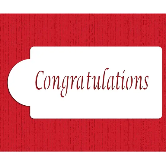 Congratulations Cake Stencil | C011 by Designer Stencils | Stencils for Royal Icing, Airbrush, Dusting Powder | {4}