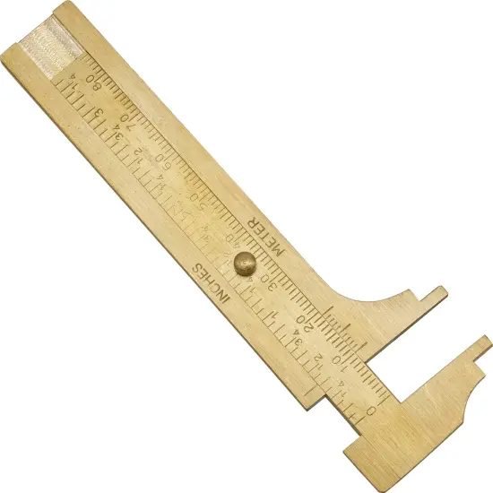 Brass Gauge Bead Ruler Measure & Convert Inches/Metric {4}