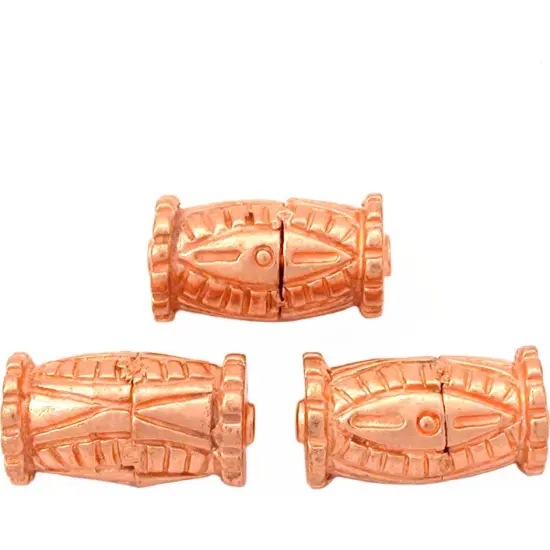 18g Bali Barrel Beads Copper Plated 21.5mm Approx 3 {1}