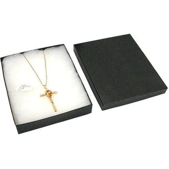 50 Black Stripe Cotton Filled Jewelry Gift Box 6 1/8" {2}