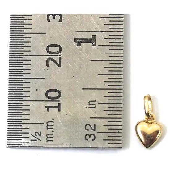 14K Gold Heart Charm with 18" Gold Cable Chain & Gift Box {4}