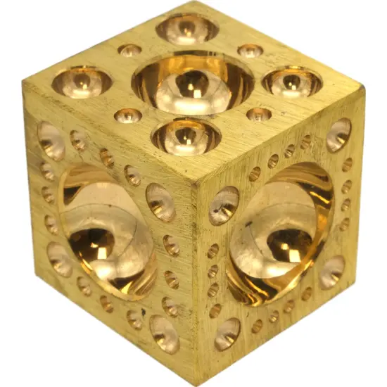 2" Brass Dapping Block with 70 Half Spheres 2.5-28 mm - Jewelry & Metal Working {1}