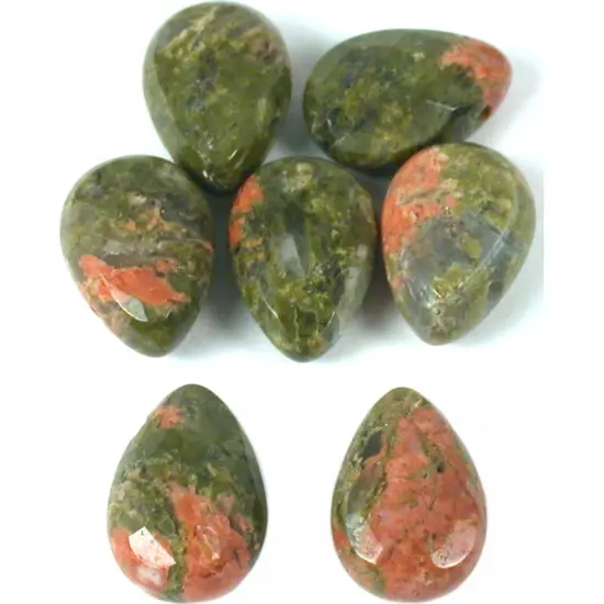 Unakite Teardrop Beads 13mm 7Pcs {1}