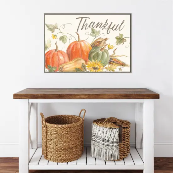 Happy Harvest I by Silvia Vassileva 33-in. W x 23-in. H. Canvas Wall Art Print Framed in Grey {4}