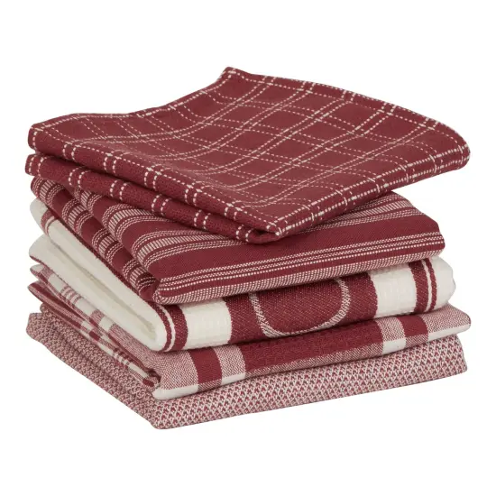 DII Asst Barn Red Foodie Dishtowel And Dishcloth 5 Piece {3}
