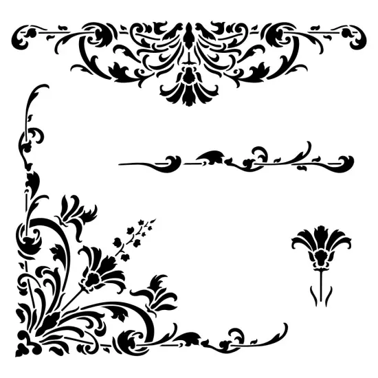 Turn of The Century Embossing 12 x 12 Stencil Details | FS011 by Designer Stencils | Pattern Stencils | {1}