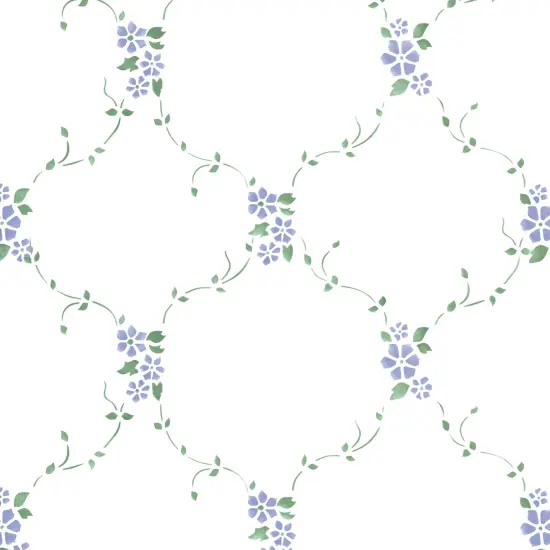 Flower Lattice Wall Stencil | 1058 by Designer Stencils | Floral Stencils | Reusable Art Craft Stencils for Painting on Walls, Canvas, Wood | Reusable Plastic Paint Stencil for Home Makeover | Easy to Use & Clean Art Stencil {1}