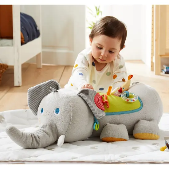 HABA Discovery Elephant - Oversized Plush Sensory Activity Toy for Baby Nursery's - Ages 6 Months + Multicolor {6}