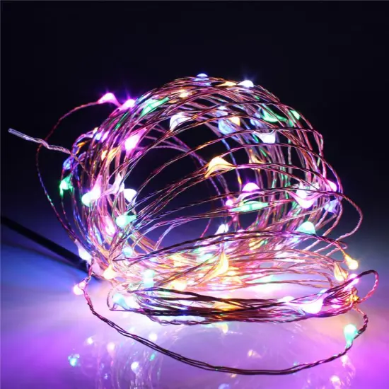 Perfect Holiday 100 LED Silver Copper Fairy Light Plug in OEM Multicolor {1}