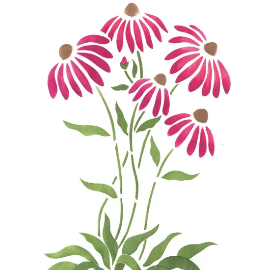 Cone Flowers Wall Stencil | 1682 by DS | Reusable Stencils | {2}