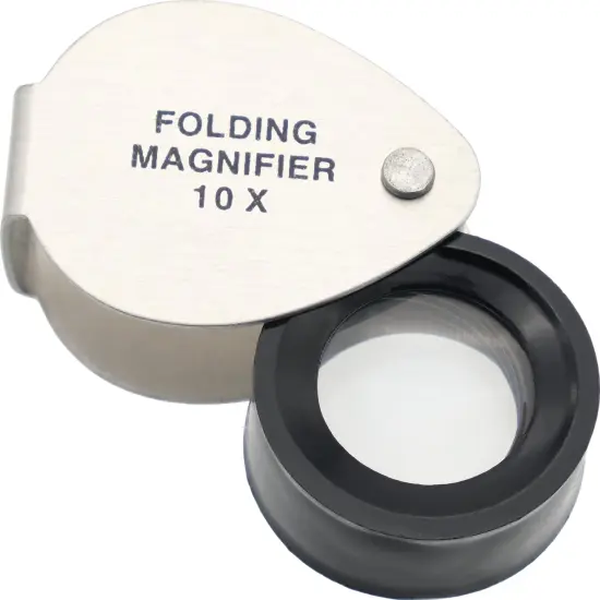 10x Round Loupe Jewelers Folding Magnifier Opti Tool {1}