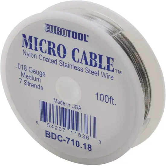Micro Cable Beading Cord, Steel.018 Inch, 100 Feet, 7 Strands | BDC-710.18 {1}