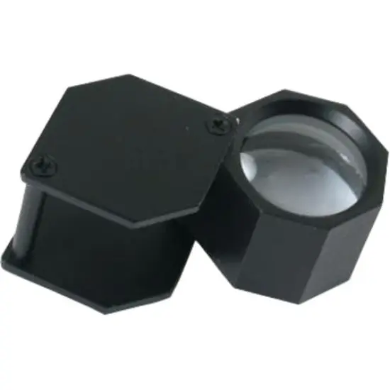 10x Black Hexagon Jewelers Loupe Opti Eye Tool 16mm {1}