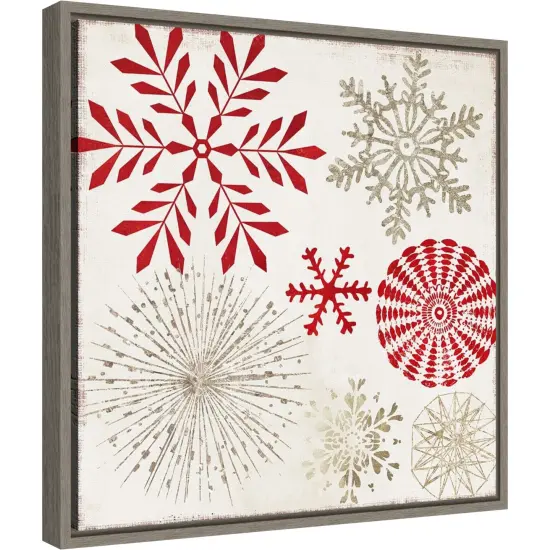 Christmas Snowflakes I by PI Studio Canvas Wall Art Print Framed Gold {6}