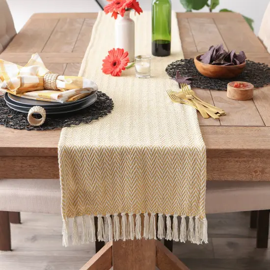 DII Vintage Linen Braided Stripe Table Runner 15x72 {3}
