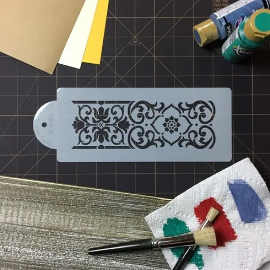 Victorian Scroll Cake Stencil | C005 by Designer Stencils | Cake Decorating Tools | Baking Stencils for Royal Icing, Airbrush, Dusting Powder | Reusable Plastic Food Grade Stencil for Cakes & Cookies | Easy to Use & Clean Cake & Cookie Stencil {5}