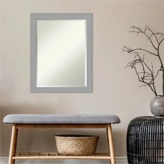 Beveled Bathroom Wall Mirror, Brushed Frame {5}
