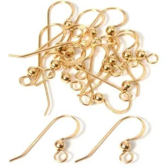 16 Earring Fish Hook Wire Ball 14k Gold Filled 21 Gauge {1}