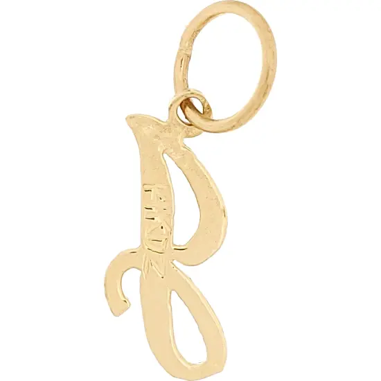 14K Gold Cursive "J" Letter Charm Initial 12mm {2}