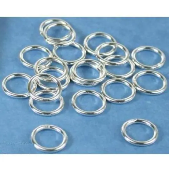 20 Jump Rings Closed Sterling Silver Jewelry 18 Ga 8mm {1}