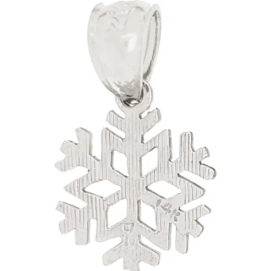 14K White Gold Snowflake Charm Jewelry 18" Chain {6}