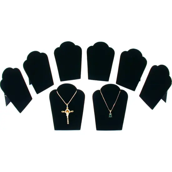 8Pc Necklace Chain Display Pendant Black Velvet Jewelry Set 3 3/4" x 5 1/4" {5}