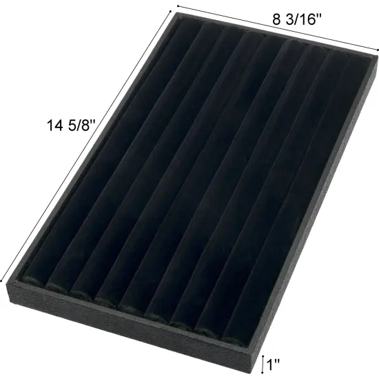 Black Ring Jewelry Display Case Box Large Tray Showcase {2}